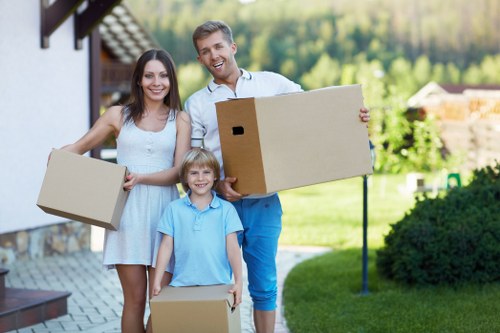 Removal team using safety procedures during a house move