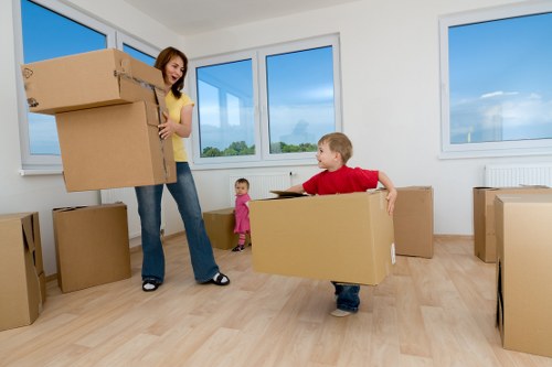 Vehicle loaded securely with moving equipment and wrapped furniture