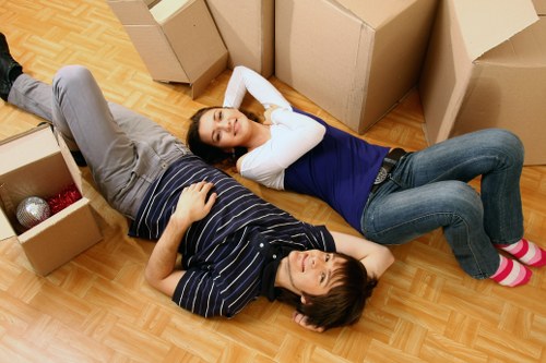 Furniture and boxes being loaded into a van for a Maida Vale move